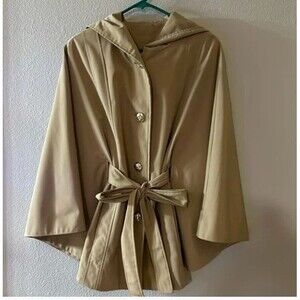 Calvin Klein Trench Cape Swing Rain Belted Coat Size Small